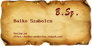 Balko Szabolcs névjegykártya