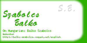 szabolcs balko business card